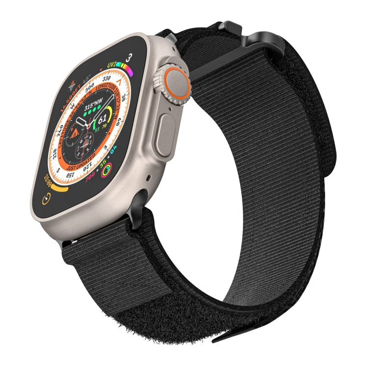 For Apple Watch Ultra 49mm AW Nylon Two-Section Watch Band(Black)