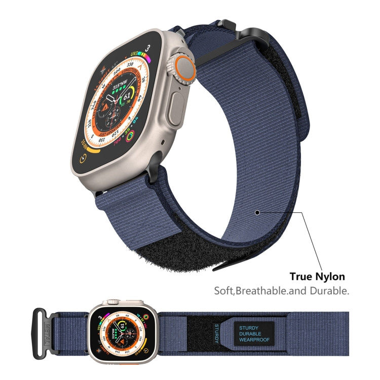 For Apple Watch SE 2023 40mm AW Nylon Two-Section Watch Band(Blue)
