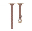 For Apple Watch Ultra 2 49mm T-shaped Slim Genuine Leather Watch Band(Light Brown) - Watch Bands by PMC TechLife | Online Shopping South Africa | PMC TechLife | Buy Now Pay Later Mobicred