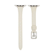 For Apple Watch Ultra 2 49mm T-shaped Slim Genuine Leather Watch Band(White)