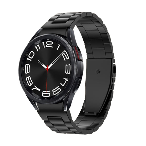 For Samsung Galaxy Watch 6 Three Strains Metal Watch Band(Black)