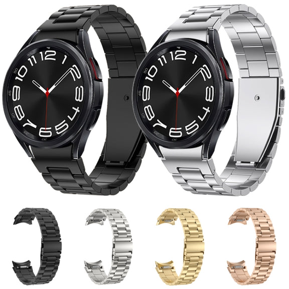 For Samsung Galaxy Watch 6 Three Strains Metal Watch Band(Silver)