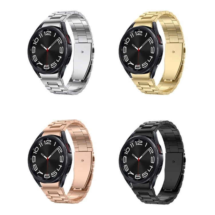 For Samsung Galaxy Watch 6 Three Strains Metal Watch Band(Silver)