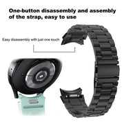 For Samsung Galaxy Watch 6 Three Strains Metal Watch Band(Gold)