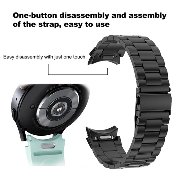 For Samsung Galaxy Watch 6 Three Strains Metal Watch Band(Silver)