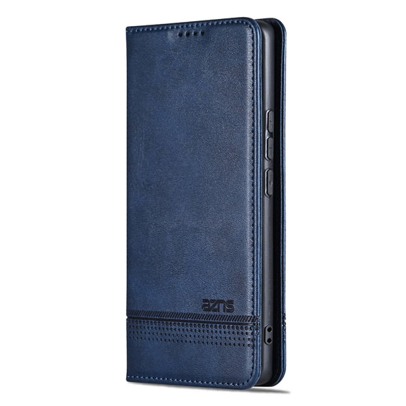 For OPPO Reno11 China AZNS Magnetic Calf Texture Flip Leather Phone Case(Dark Blue)