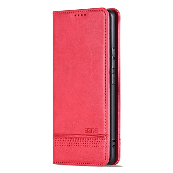 For OPPO Reno11 China AZNS Magnetic Calf Texture Flip Leather Phone Case(Red)