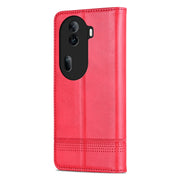 For OPPO Reno11 China AZNS Magnetic Calf Texture Flip Leather Phone Case(Red)