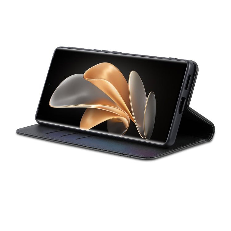For OPPO Reno11 Pro China AZNS Magnetic Calf Texture Flip Leather Phone Case(Black)