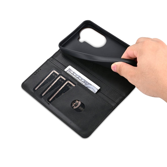 For OPPO Reno11 Global AZNS Magnetic Calf Texture Flip Leather Phone Case(Black)