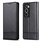 For OPPO Reno12 Global AZNS Magnetic Calf Texture Flip Leather Phone Case(Black)