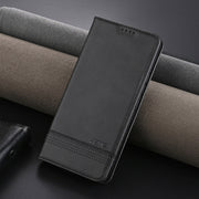 For OPPO Reno12 Pro Global AZNS Magnetic Calf Texture Flip Leather Phone Case(Black)