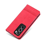 For OPPO Reno12 Pro Global AZNS Magnetic Calf Texture Flip Leather Phone Case(Red)