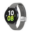 For Samsung Galaxy Watch 6 Magnetic Folding Silver Buckle Silicone Watch Band(Grey) - free shipping - PMC TechLife - Order now!