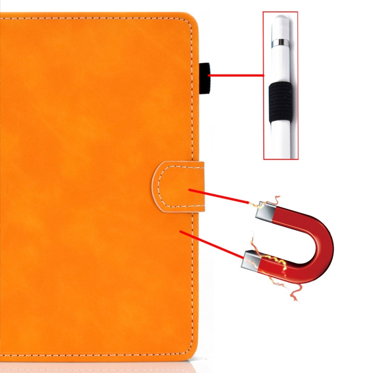 For 10 inch Tablet PC Universal Cowhide Texture Horizontal Flip Leather Case with Holder & Card Slots & Pen Slot(Khaki)