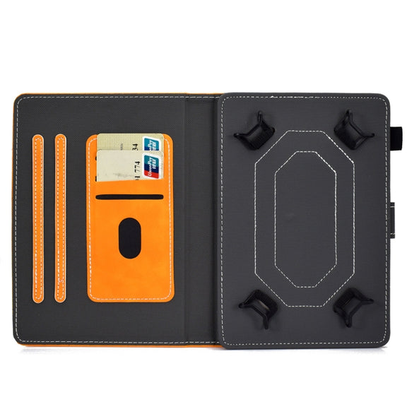 For 10 inch Tablet PC Universal Cowhide Texture Horizontal Flip Leather Case with Holder & Card Slots & Pen Slot(Khaki)