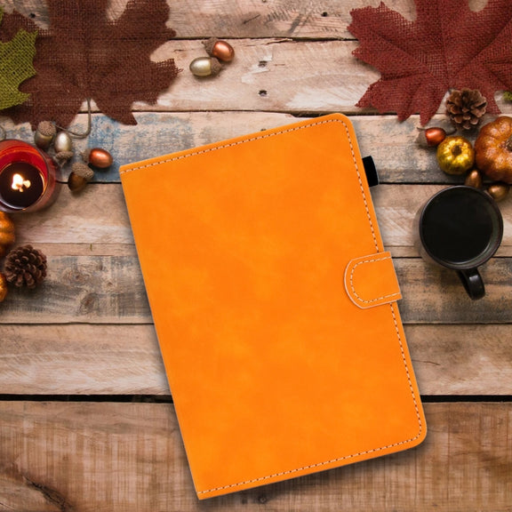 For 10 inch Tablet PC Universal Cowhide Texture Horizontal Flip Leather Case with Holder & Card Slots & Pen Slot(Khaki)