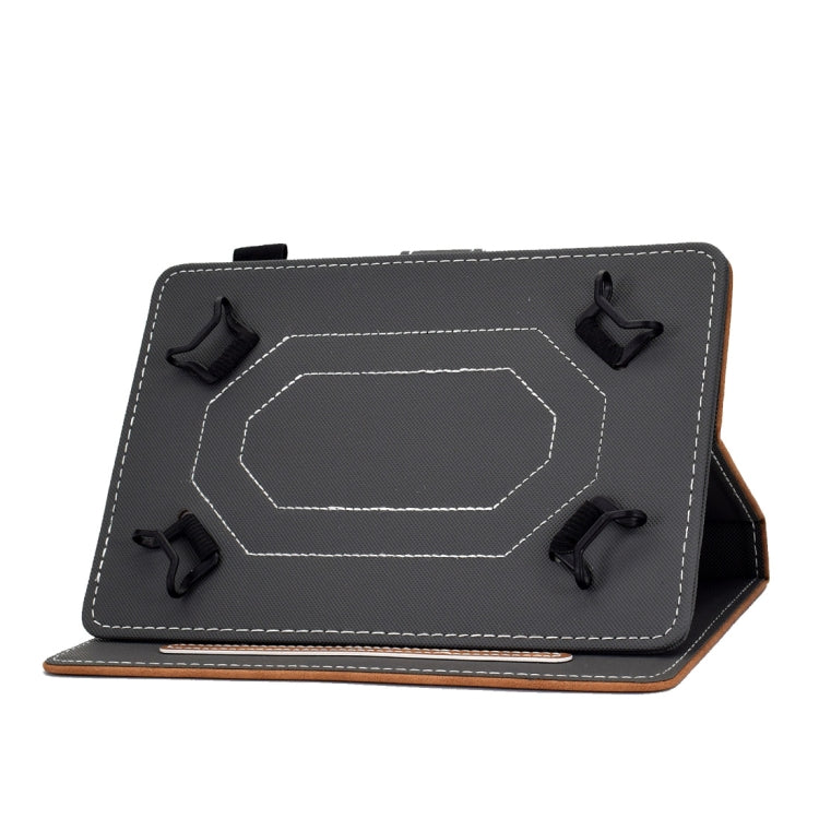 For 10 inch Tablet PC Universal Cowhide Texture Horizontal Flip Leather Case with Holder & Card Slots & Pen Slot(Brown)