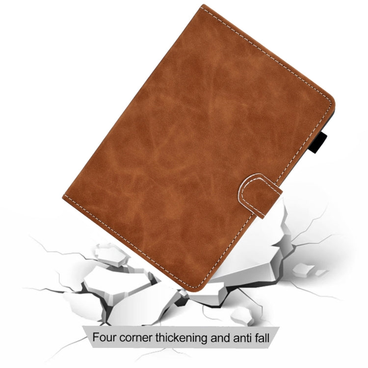 For 10 inch Tablet PC Universal Cowhide Texture Horizontal Flip Leather Case with Holder & Card Slots & Pen Slot(Brown)