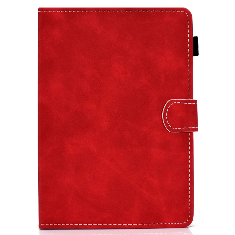 For 10 inch Tablet PC Universal Cowhide Texture Horizontal Flip Leather Case with Holder & Card Slots & Pen Slot(Red)