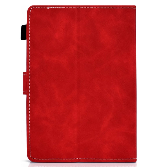 For 10 inch Tablet PC Universal Cowhide Texture Horizontal Flip Leather Case with Holder & Card Slots & Pen Slot(Red)