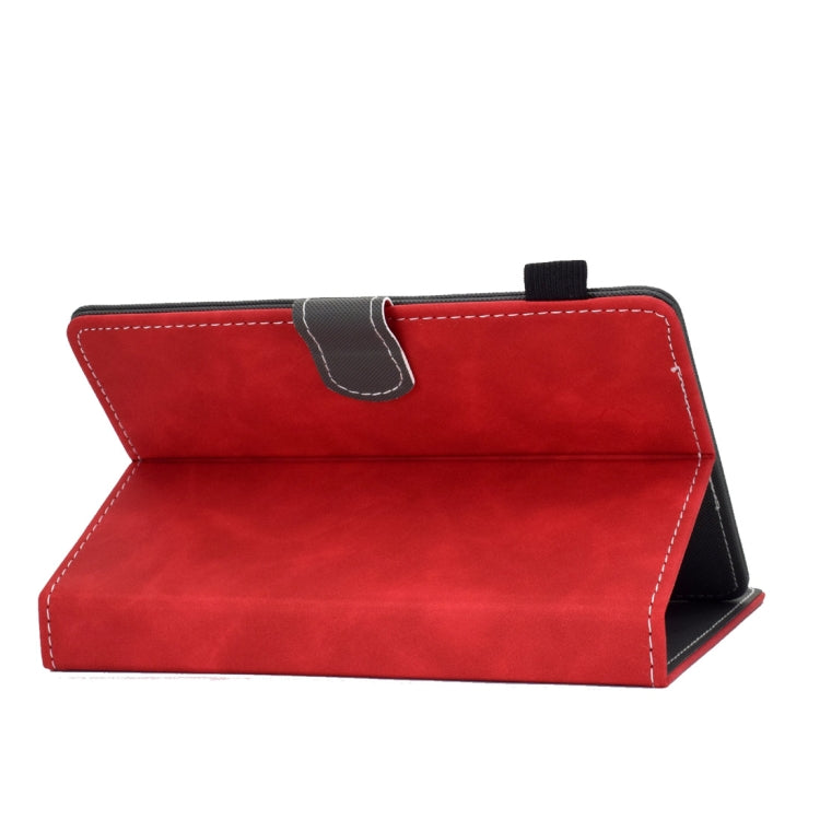 For 10 inch Tablet PC Universal Cowhide Texture Horizontal Flip Leather Case with Holder & Card Slots & Pen Slot(Red)