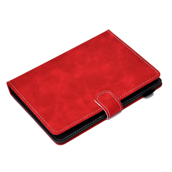 For 10 inch Tablet PC Universal Cowhide Texture Horizontal Flip Leather Case with Holder & Card Slots & Pen Slot(Red)