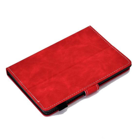 For 10 inch Tablet PC Universal Cowhide Texture Horizontal Flip Leather Case with Holder & Card Slots & Pen Slot(Red)