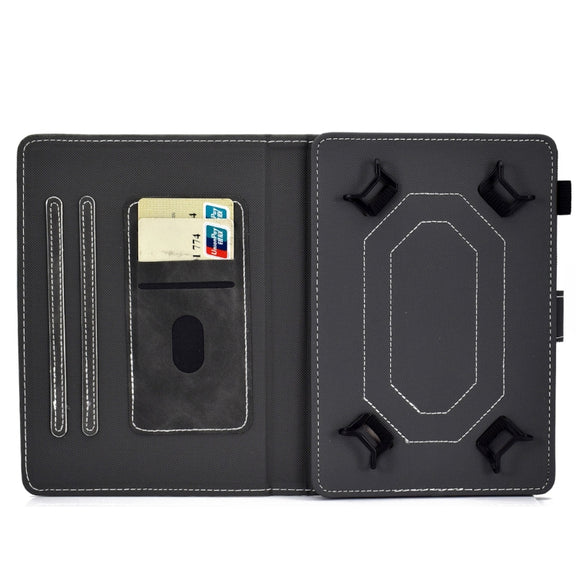 For 10 inch Tablet PC Universal Cowhide Texture Horizontal Flip Leather Case with Holder & Card Slots & Pen Slot(Grey)