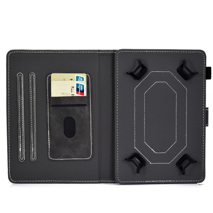For 10 inch Tablet PC Universal Cowhide Texture Horizontal Flip Leather Case with Holder & Card Slots & Pen Slot(Grey)