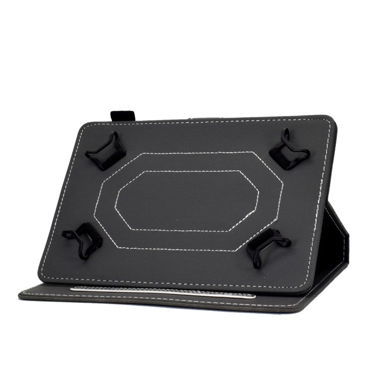 For 10 inch Tablet PC Universal Cowhide Texture Horizontal Flip Leather Case with Holder & Card Slots & Pen Slot(Grey)
