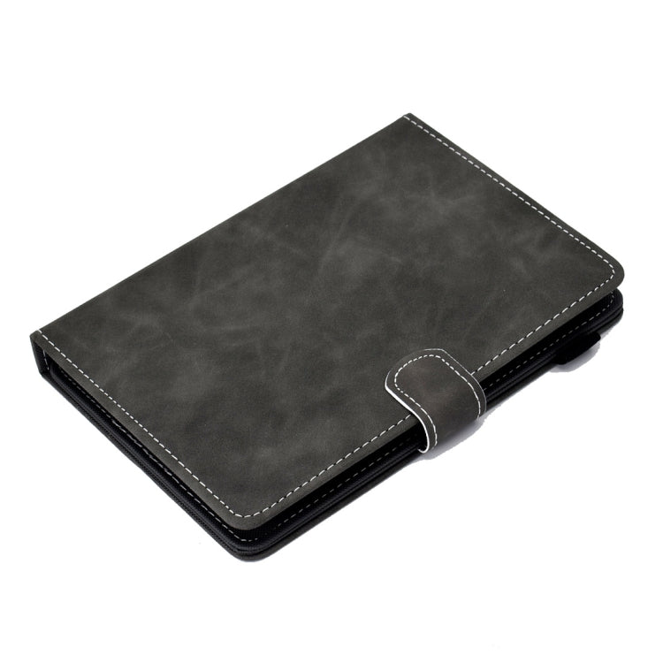 For 10 inch Tablet PC Universal Cowhide Texture Horizontal Flip Leather Case with Holder & Card Slots & Pen Slot(Grey)
