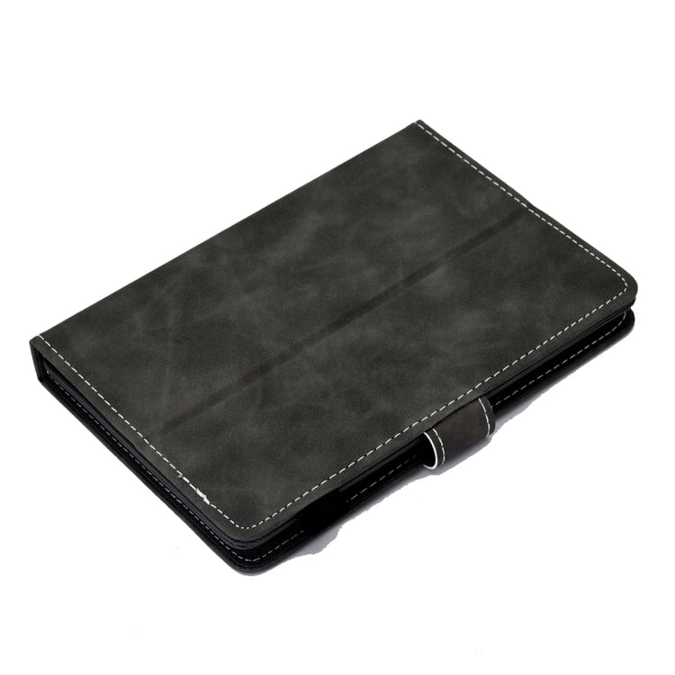 For 10 inch Tablet PC Universal Cowhide Texture Horizontal Flip Leather Case with Holder & Card Slots & Pen Slot(Grey)