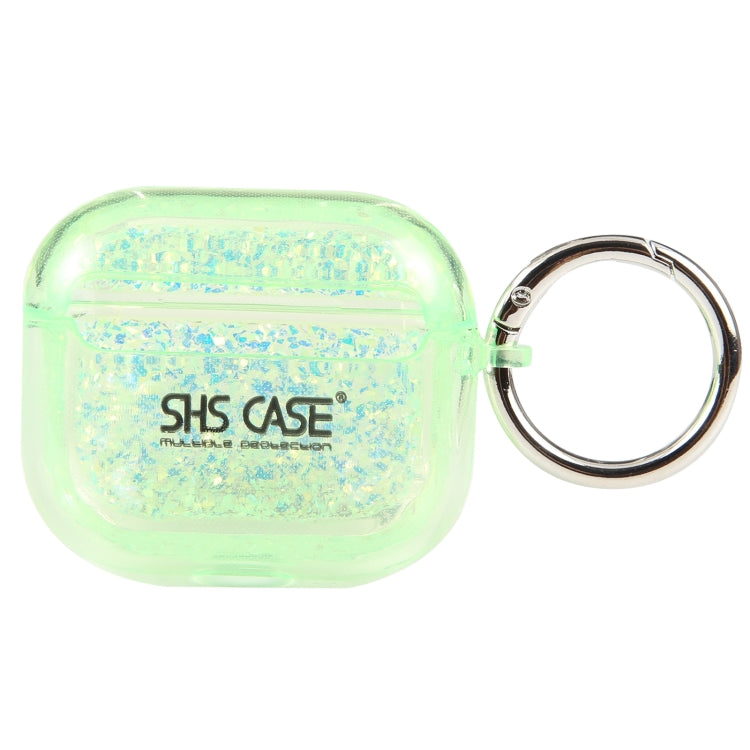 For AirPods Pro Flash Diamond Epoxy Bluetooth Earphone Protective Case(Green)