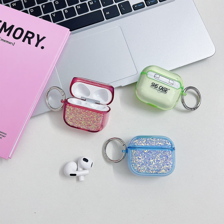 For AirPods Pro 2 Flash Diamond Epoxy Bluetooth Earphone Protective Case(Green)