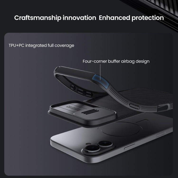 For iPhone 16 Plus NILLKIN CamShield Pro PC Phone Case(Black)
