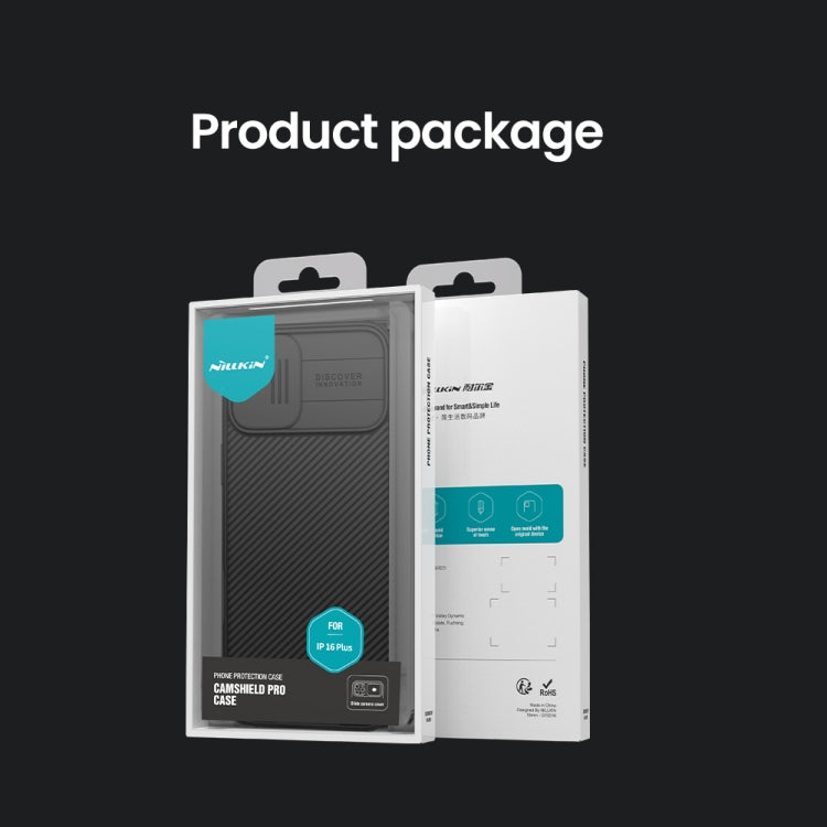For iPhone 16 Plus NILLKIN CamShield Pro PC Phone Case(Black)