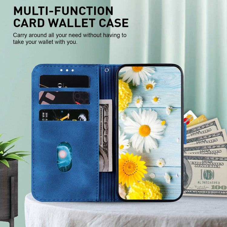 For Google Pixel 9 Pro Lily Embossed Leather Phone Case(Dark Blue)