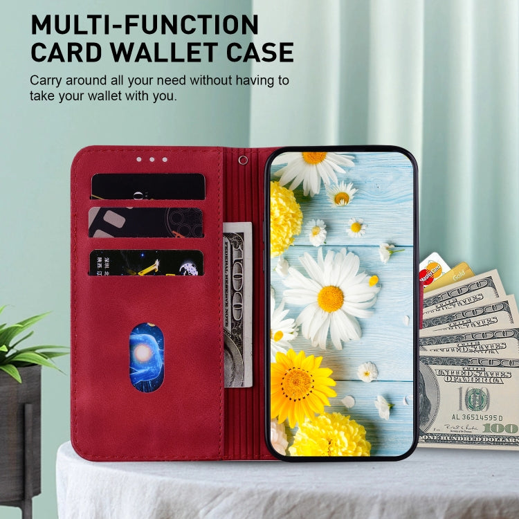 For Google Pixel 9 Pro Lily Embossed Leather Phone Case(Red)