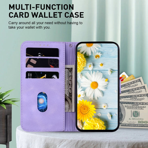 For Google Pixel 9 Lily Embossed Leather Phone Case(Purple)