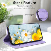 For Google Pixel 9 Lily Embossed Leather Phone Case(Purple)
