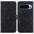 For Google Pixel 9 Lily Embossed Leather Phone Case(Black) - Google Cases by PMC TechLife | Online Shopping South Africa | PMC TechLife | Buy Now Pay Later Mobicred