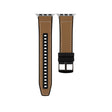 For Apple Watch Series 9 45mm Hybrid Leather Silicone Watch Band(Brown) - Watch Bands by PMC TechLife | Online Shopping South Africa | PMC TechLife
