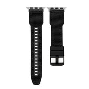 For Apple Watch SE 2023 44mm Hybrid Braid Nylon Silicone Watch Band(Black)