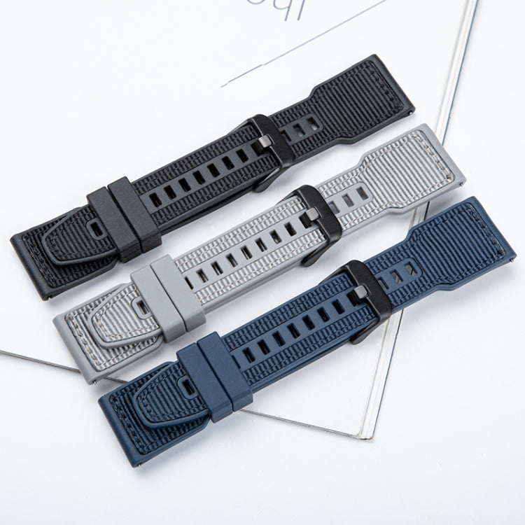 For Apple Watch Ultra 49mm Hybrid Braid Nylon Silicone Watch Band(Grey)