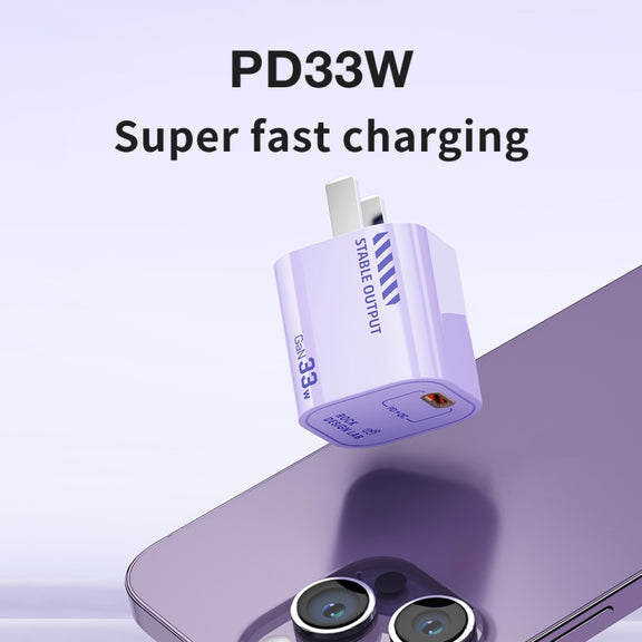 ROCK T88 Sugar Series PD33W Single Type-C Port GaN Charger, CN Plug(White)