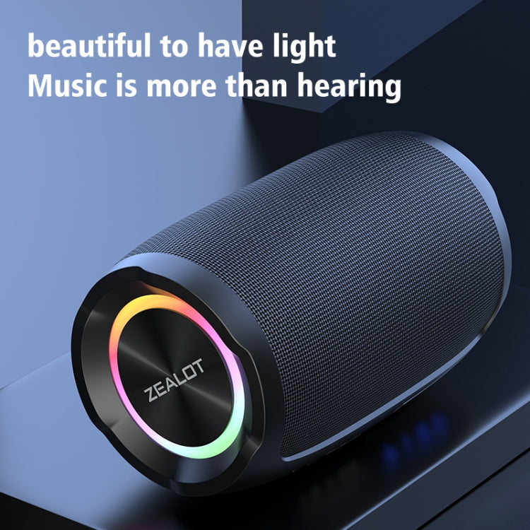 Zealot S49 Outdoor Portable Wireless Bluetooth Speaker with RGB Light(Black)