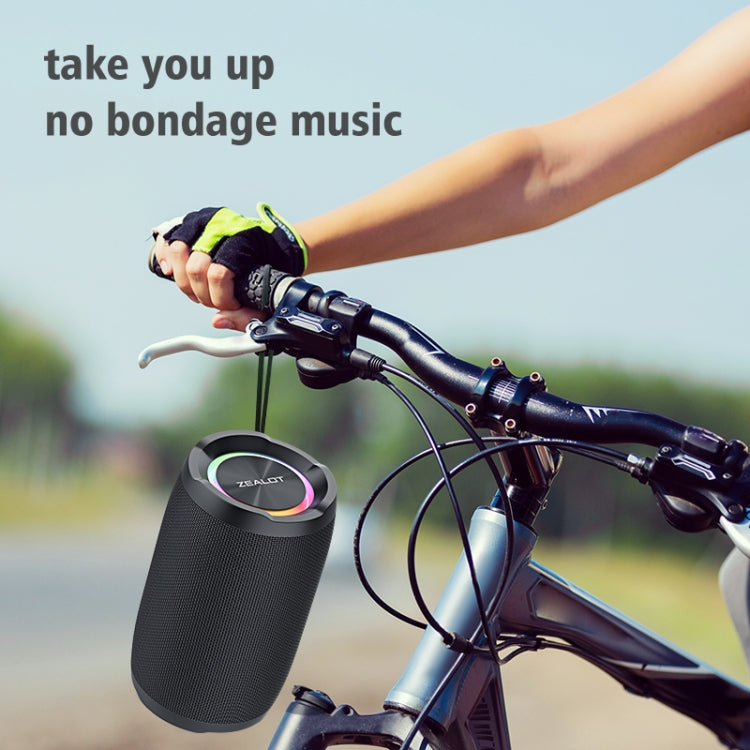 Zealot S49 Outdoor Portable Wireless Bluetooth Speaker with RGB Light(Black)