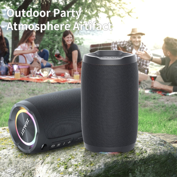 Zealot S49 Outdoor Portable Wireless Bluetooth Speaker with RGB Light(Black)