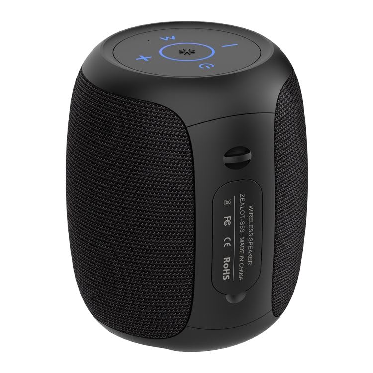 Zealot S53 IPX6 Water-resistant Portable Colorful Wireless Bluetooth Speaker(Black)